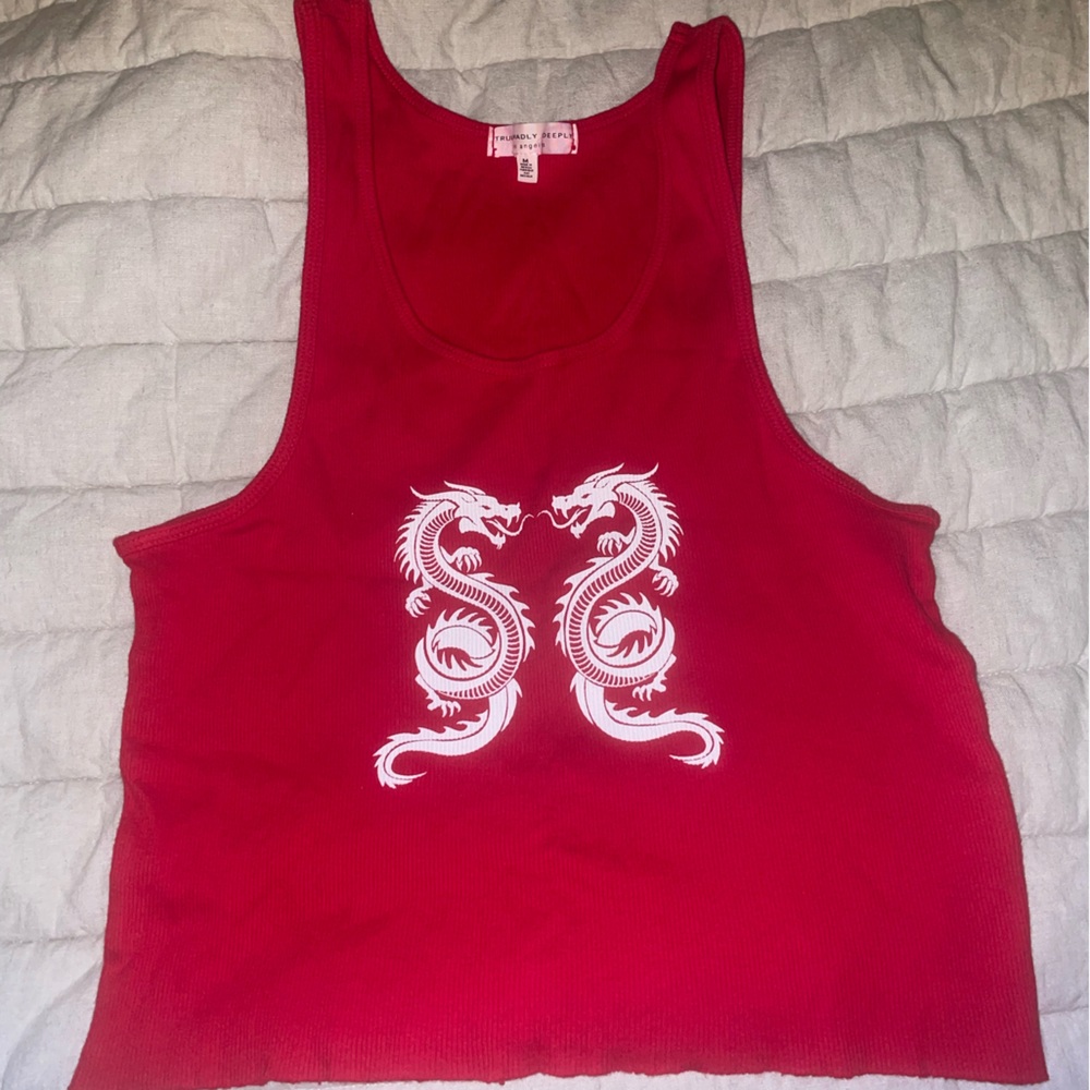 Urban Outfitters Truly Madly Deeply Red Crop Tank Top